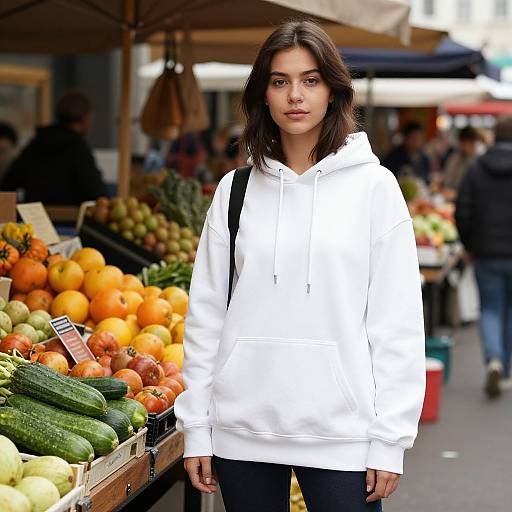 Confident Woman in Vibrant Market