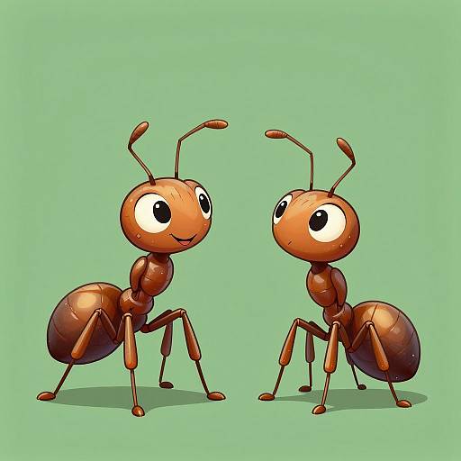 Digital Illustration of Two Anthropomorphic Ants