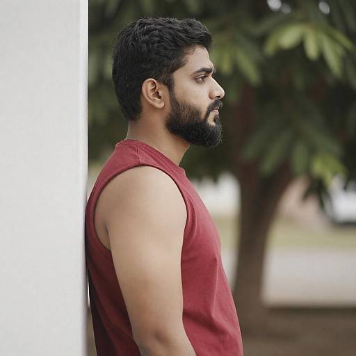 Profile Portrait of Bearded Man