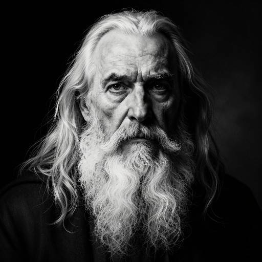 Chiaroscuro Beard Portrait of Wise Elder