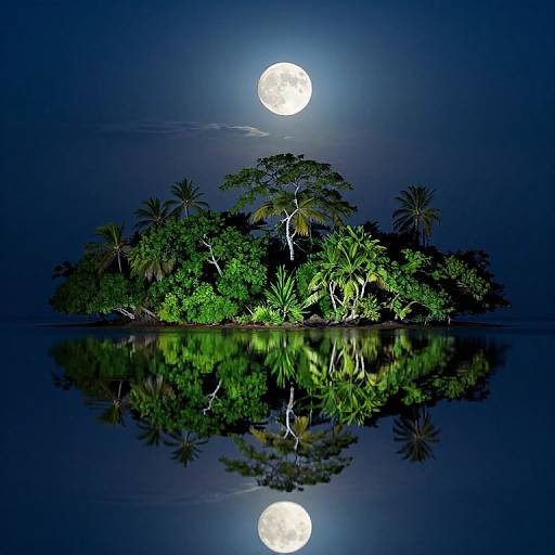 Luminous Moonlight on Tranquil Island