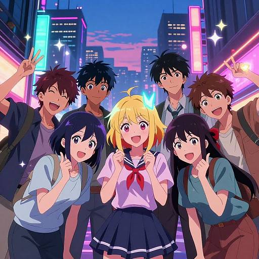 Anime AI Filter Urban Group Portrait