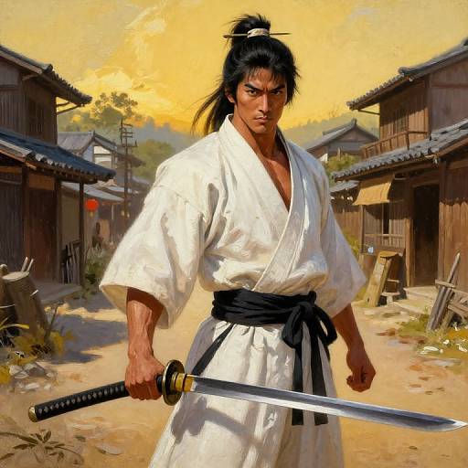 Young Lycan Samurai in Rural Village