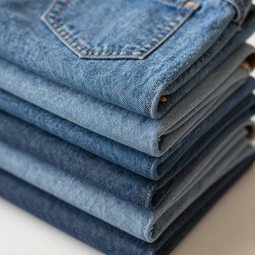 Vibrant Close-Up of Folded Blue Jeans