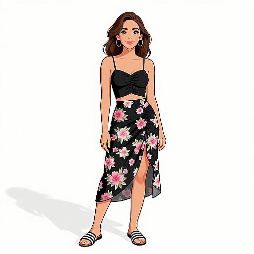 Smiling Woman in Summer Outfit