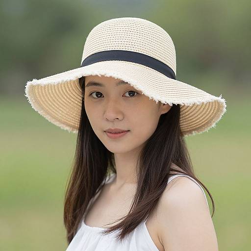 Woman Wearing Sun Hat