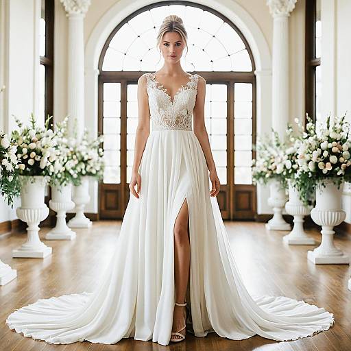 Elegant Bridal Jumpsuit in Ballroom Setting