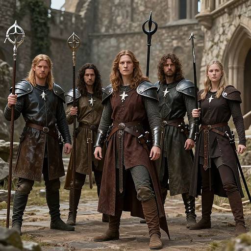 Medieval Fantasy Adventurers Playing D&D