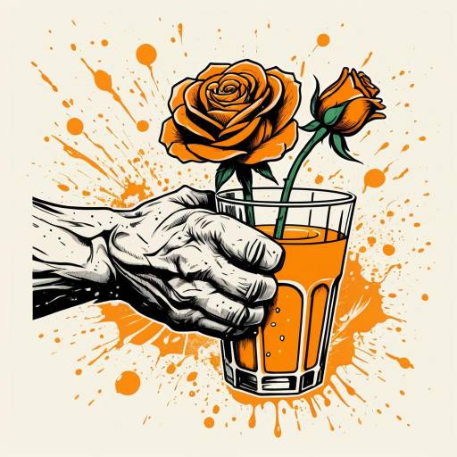 Fist Crushing Rose in Comic Style