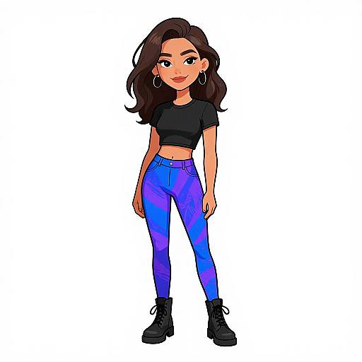 Smiling Woman in Vibrant Urban Outfit