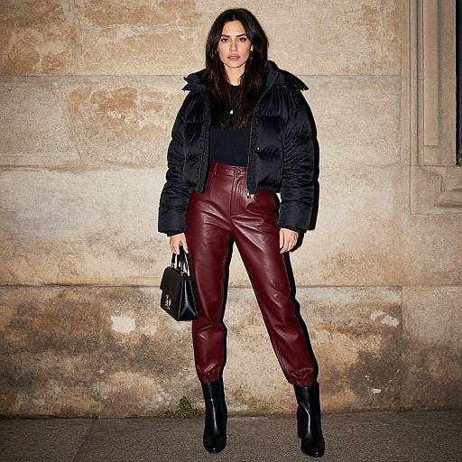 Confident Woman Against Stone Wall