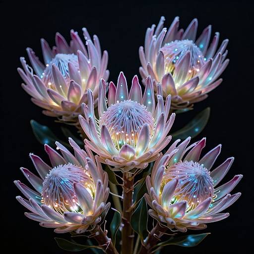 Bioluminescent Protea Flowers with Circuitry
