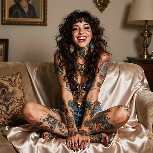 Bohemian Artist Woman Comic Illustration