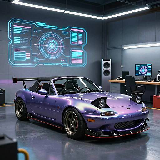 Futuristic GTA Miata in Cyber Garage