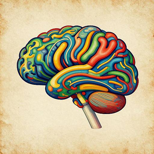 Colorful Abstract Brain Neural Network