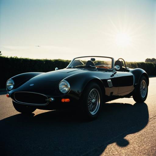 Black Solar Powered Roadster at Sunset