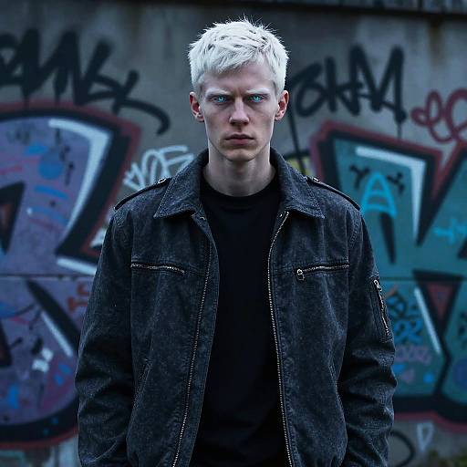 Albino Russian Urban Streetwear Portrait