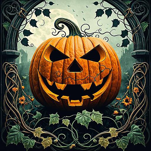 Art Nouveau Giant Jack O' Lantern