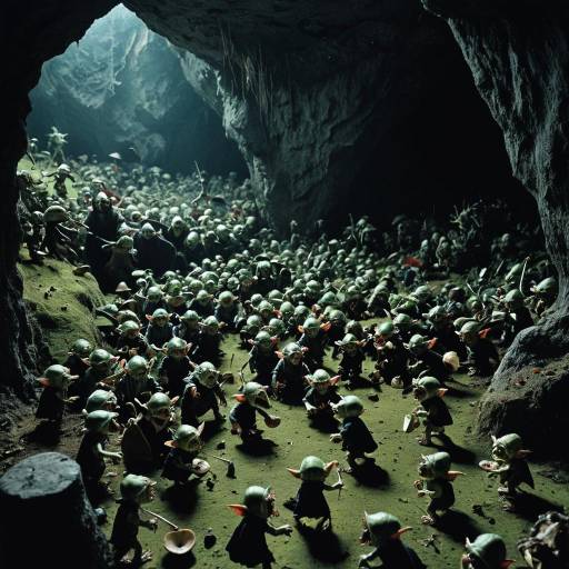 Gathering of Goblin Figures in a Cave