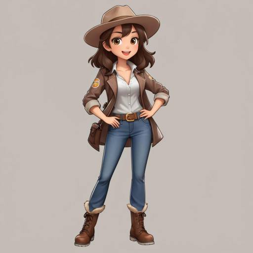 Charming Brunette in Rugged Attire Charming Brunette in Rugged Attire
