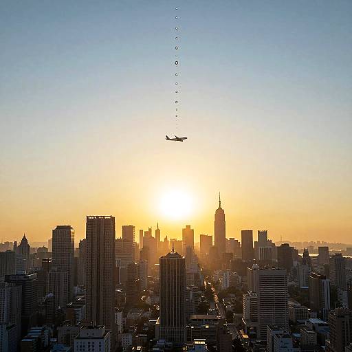 Surreal Futuristic Cityscape at Sunset