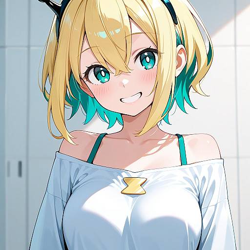 Illustration of Amano pikamee, voms in the style of Wasabi60