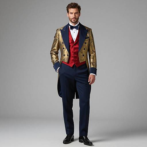 Elegant Victorian Tuxedo Fashion Portrait