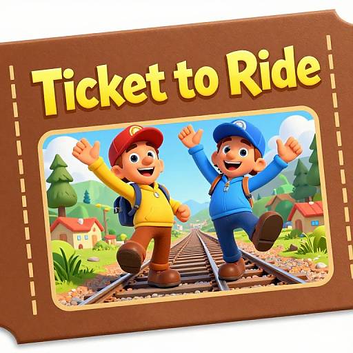 Vibrant Cartoon Ticket to Ride Art