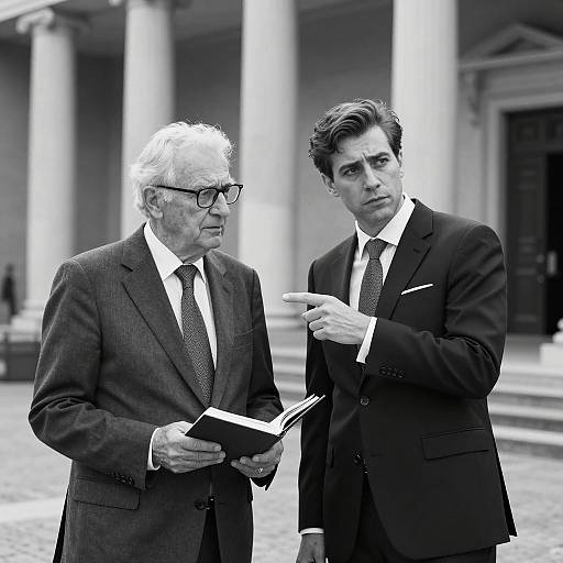 Dramatic Black-and-White Suited Portrait