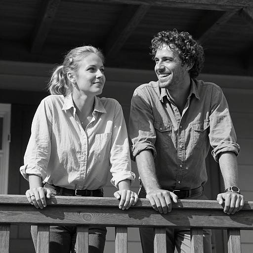Capturing Joy on a Wooden Balcony