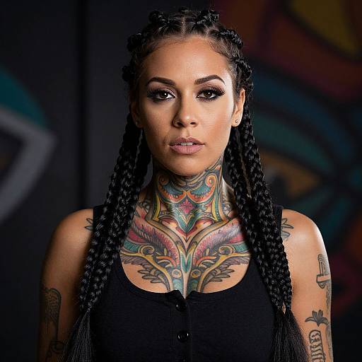 Portrait of Woman with Intricate Tattoos