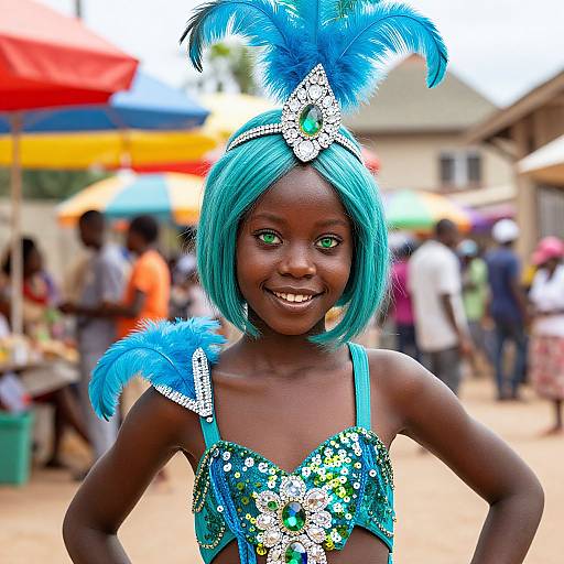 Confident African Girl in Festival Attire