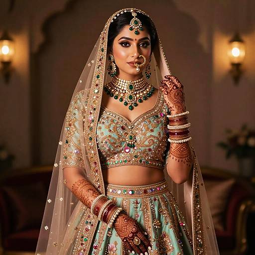Elegant Indian Bride with Henna
