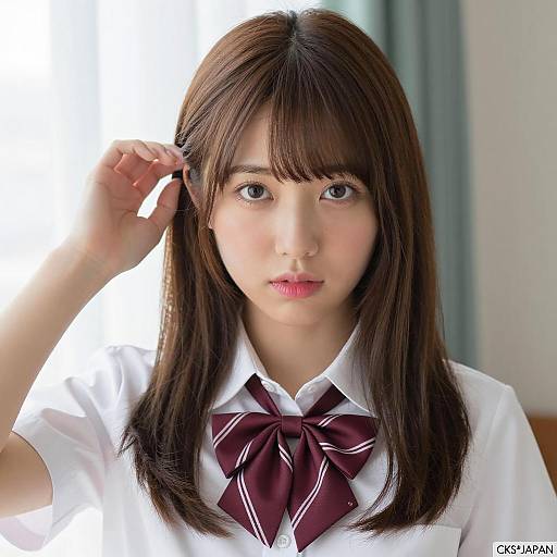 Portrait of Asian Woman in School Uniform