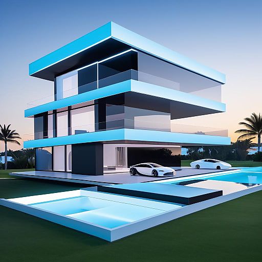 Modern Futuristic Villa Exterior Showcase Modern Futuristic Villa Exterior Showcase
