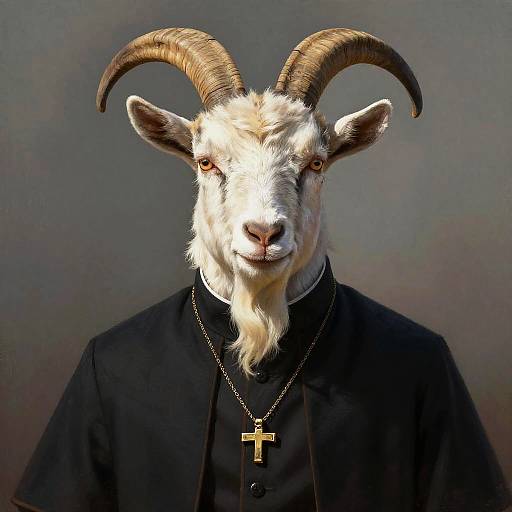 Stern Goat Priest Portrait