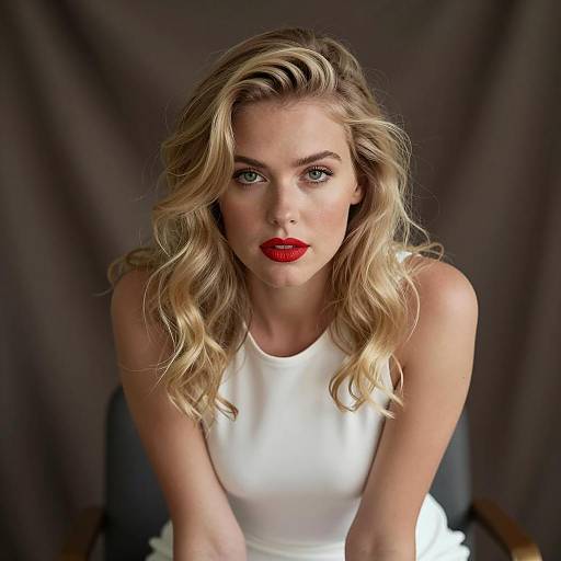 Blonde Woman Portrait with Dramatic Lighting