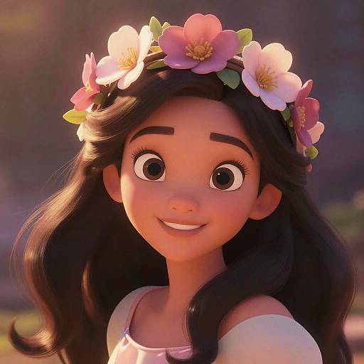 Dreamy Disney Girl with Flower Crown