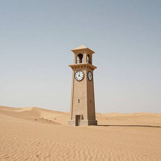 Eternal Clocktower in Desert Sands