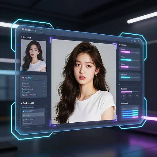 Futuristic AI Photo Colorization Interface