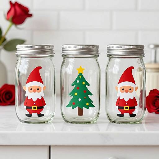 Festive Holiday Mason Jar Trio