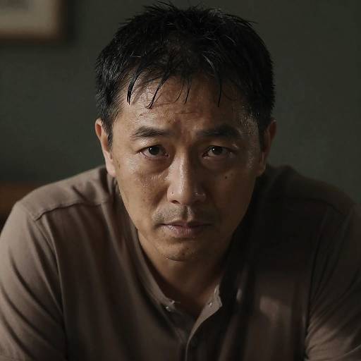 Intense Portrait of a Disheveled Man