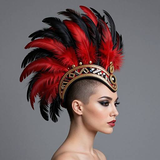 Vibrant Feather Mohawk Digital Art