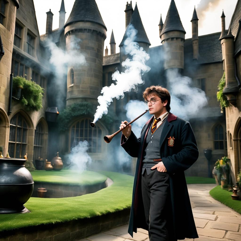 Harry Potter Enjoying a Magical Smoke