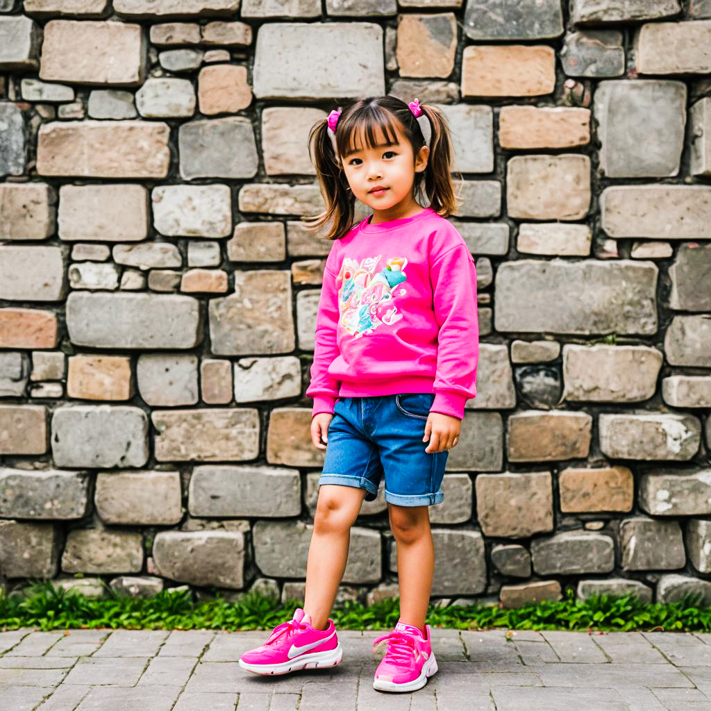 Playful Child in Colorful Attire