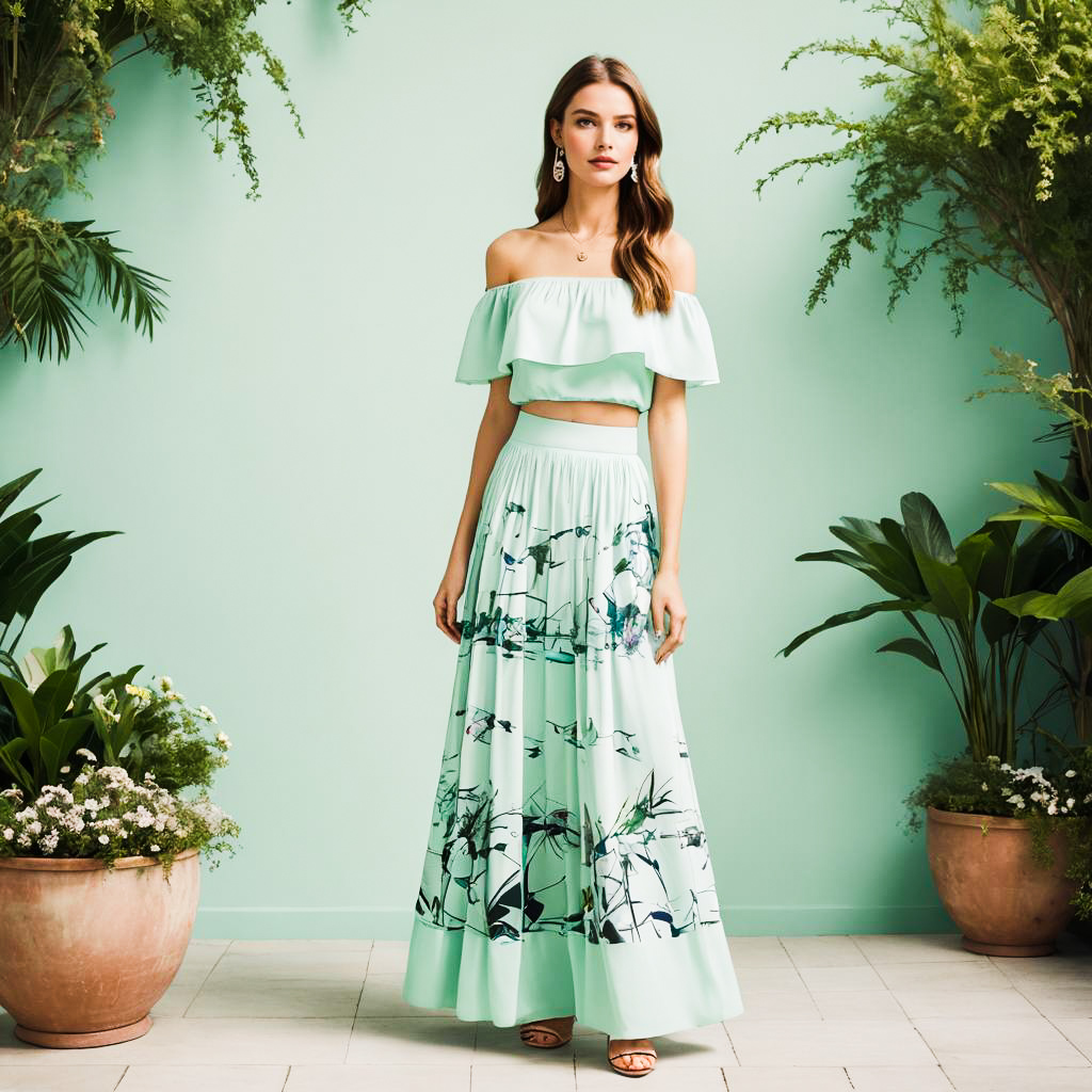 Elegant Young Woman at Garden Tea Party