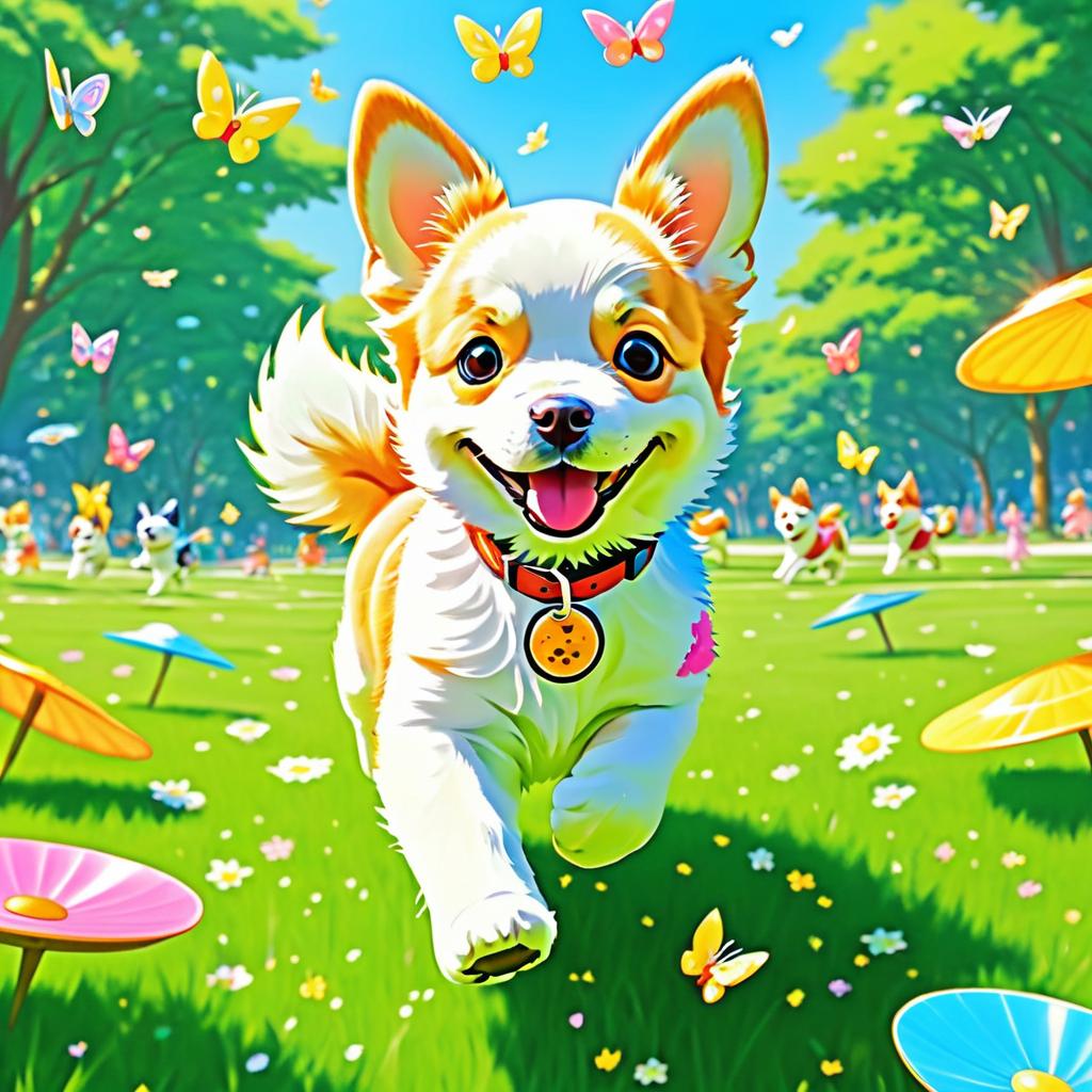 Cheerful Puppy in a Vibrant Park