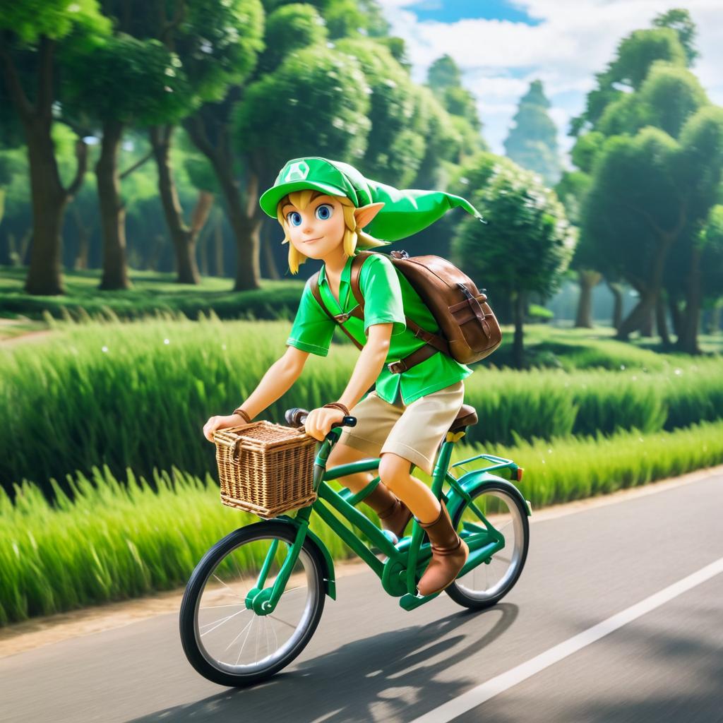 Link Cycling Through Adventure