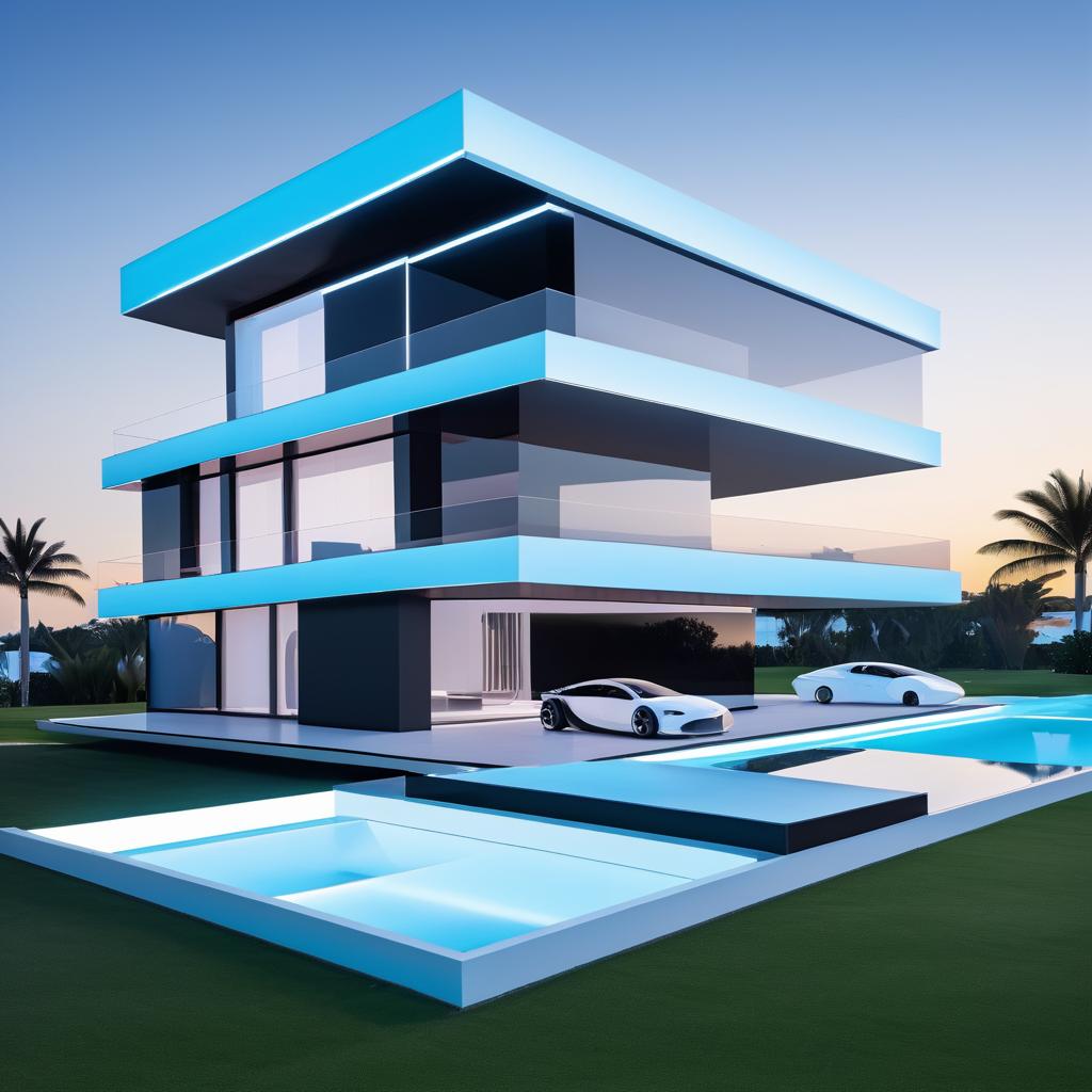 Modern Futuristic Villa Exterior Showcase