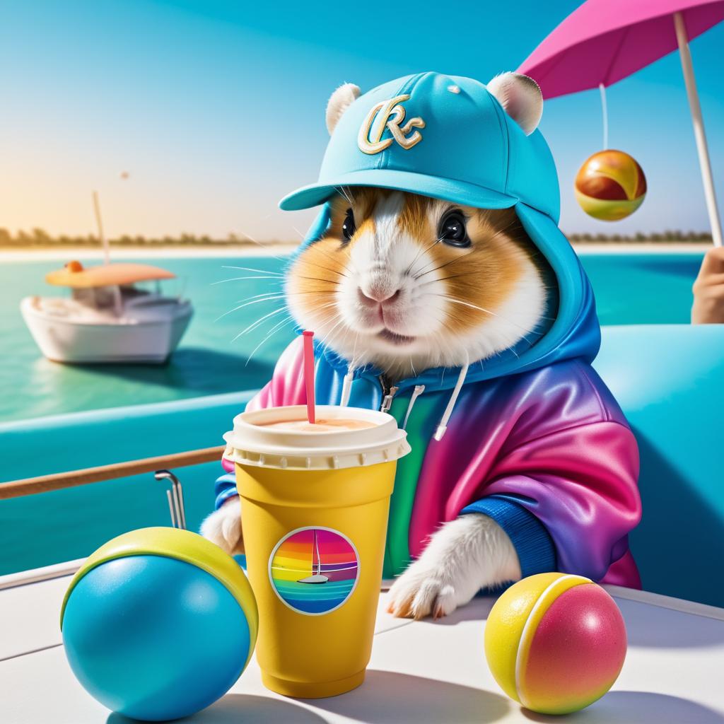 Stylish Hamster on a Boat Adventure